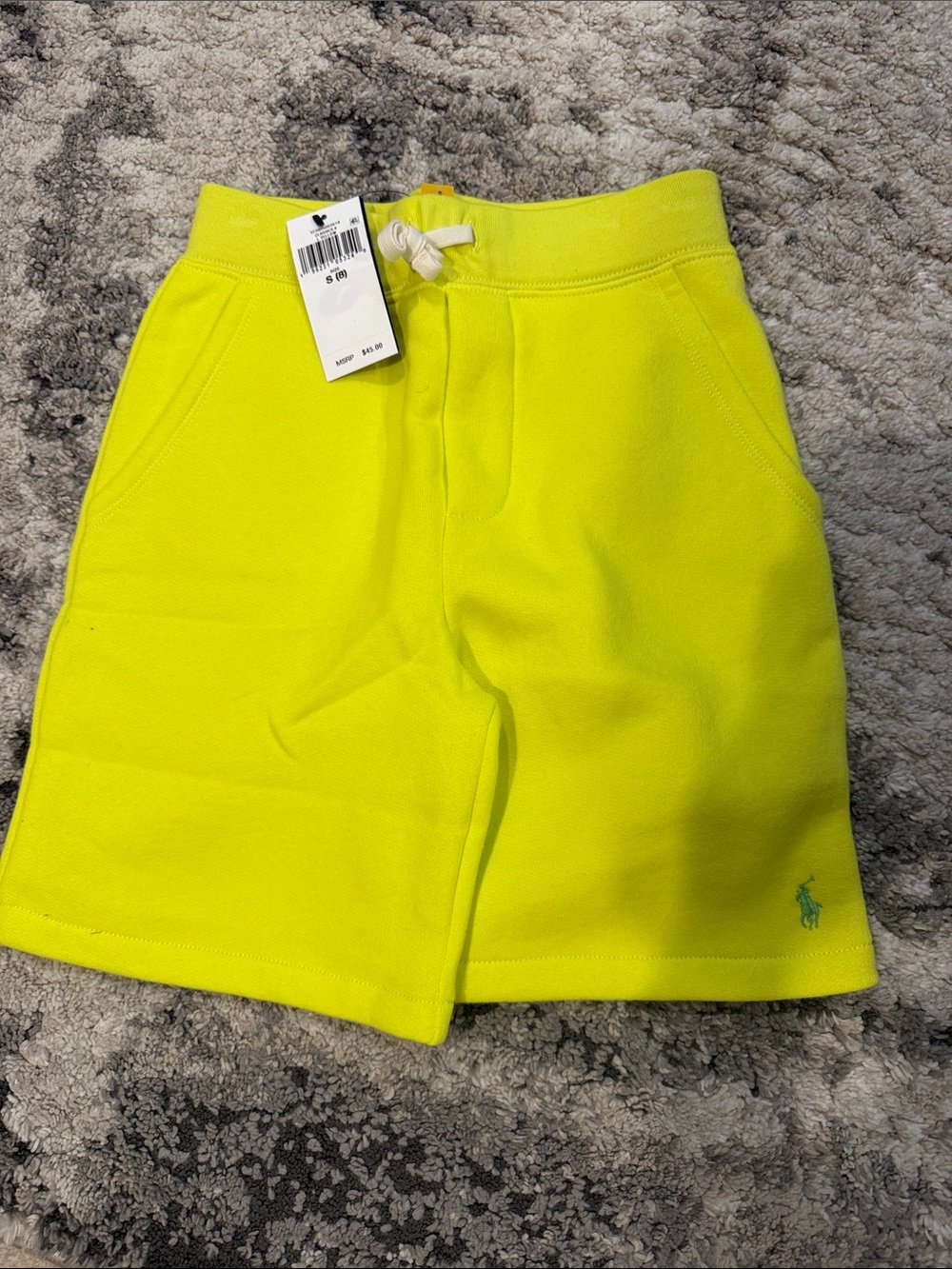 Ralph Lauren Neon Yellow Kids Sweat Shorts